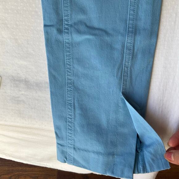 Isaac Mizrahi Women Stretch Straight Leg Khaki Pants size 0 US, Light Blue - Picture 7 of 11